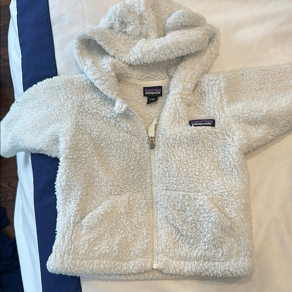 Patagonia Kids' Cozy White Fleece Hoodie